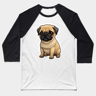 Cute Pug Dog - Dogs Pugs Baseball T-Shirt